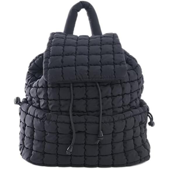 Puffer Backpack for Women Lightweight Quilted Hiker Pack with Drawstring